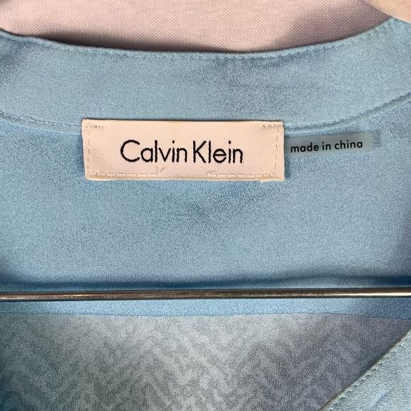 Calvin Klein Ombre Print Button Down Snakeskin Blouse - Picture 6 of 14